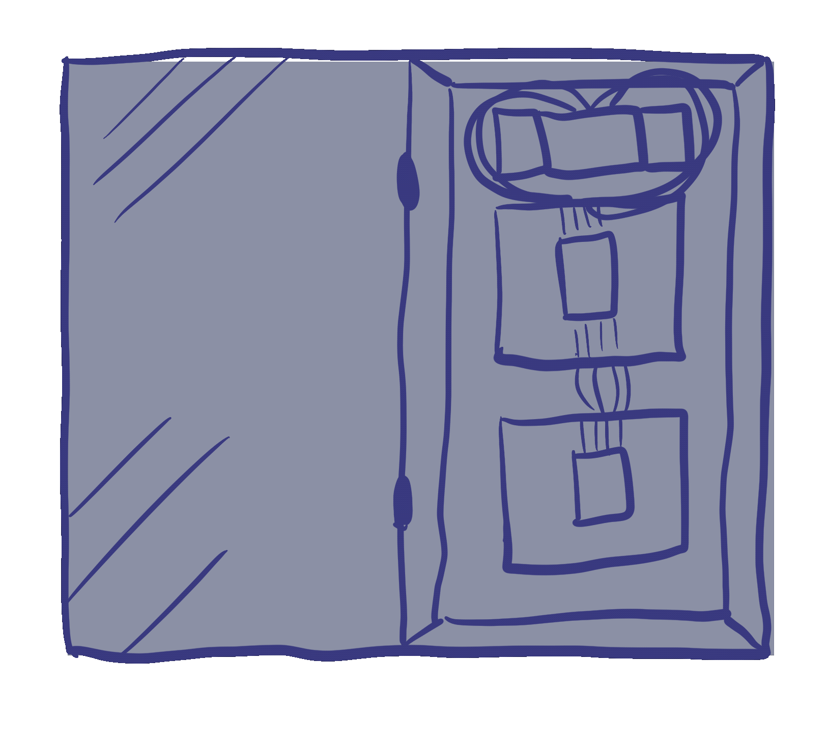 Animated dimming panel drawing